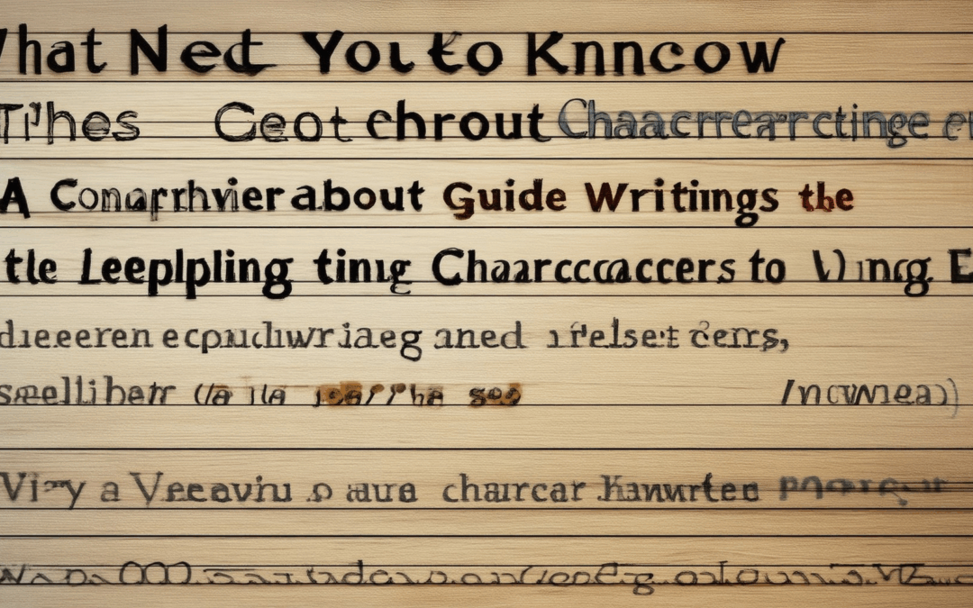 What You Need to Know About Character Writing Tips: A Comprehensive Guide to Developing Characters